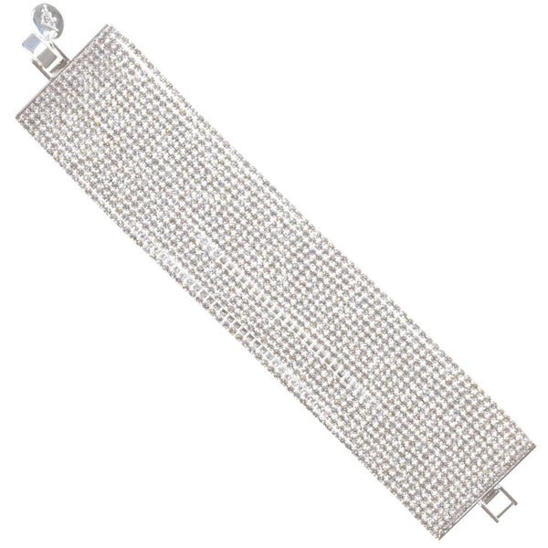 Silver Tone Superfine Diamante Chain Bracelet