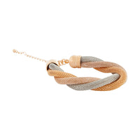 Mixed Metal Three Row Mesh Twist Bracelet - link has visual effect only