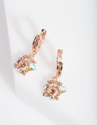Rose Gold Diamante Cluster Earrings - link has visual effect only