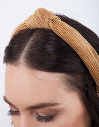 Golden Yellow Pleated Turban Headband - link has visual effect only