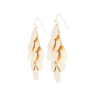 Gold Layered Textured Leaf Drop Earrings - link has visual effect only