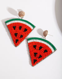Red Watermelon Slice Earrings - link has visual effect only