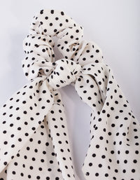 White Polka Dot Scarf Scrunchie - link has visual effect only