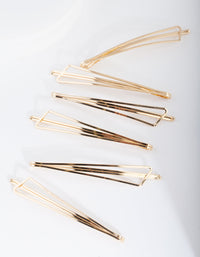 Gold Triangle Hair Slide 6-Pack - link has visual effect only