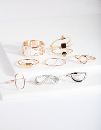 Mixed Metal Shape Cut-Out Ring 8-Pack - link has visual effect only