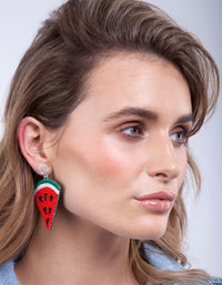 Red Watermelon Slice Earrings - link has visual effect only