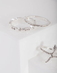 Silver Diamante Snake Ring 6-Pack - link has visual effect only