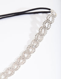 Silver Diamante Loop Stretch Headband - link has visual effect only