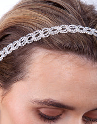 Silver Diamante Loop Stretch Headband - link has visual effect only